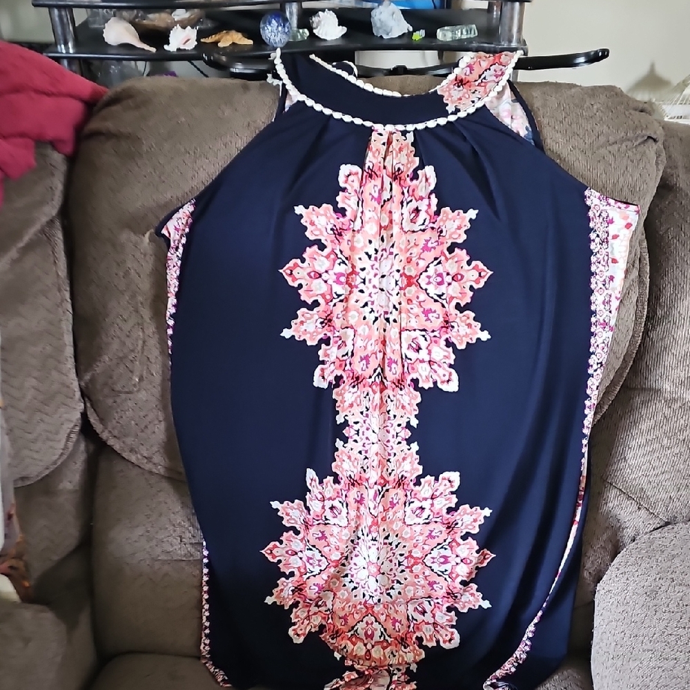 Trixxi Navy and Pink Floral Dress